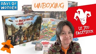 Les Aventuriers du Rail Legacy Légendes de lOuest unboxing avec Nicolas Le Jeu Facétieux [upl. by Atreb]