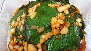 Quick and Easy Steamed Perilla Leaves  Korean Sidedish  Jocelyn in Korea [upl. by Lenwood]