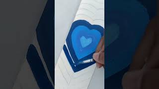 Heart bookmark tutorial 💙art tutorial love blue [upl. by Zola]