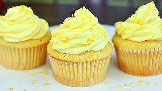 SUPER MOIST Lemon Cupcakes Recipe  How to make the best Lemon Cupcakes [upl. by Naesad]