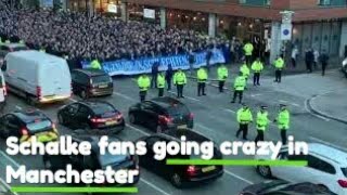 Schalke fan going crazy in Manchester as Man City def Schalke 70 in Champions Leauge [upl. by Sine]