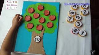 ACTIVIDAD MATEMÁTICA COLOCAMOS LAS MANZANAS EN EL ÁRBOL PARA NIÑOS DE 3 A 5 AÑOS [upl. by Ettennig]