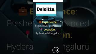 🚀 Your Dream Job Awaits FreshersExperienced Welcome at Deloitte 💼 job shorts jobplacement [upl. by Bartolomeo565]