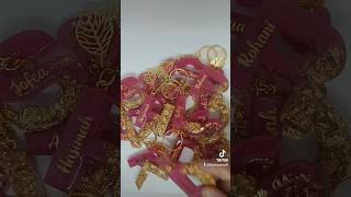 Gold flakes keychain with name Pink version handmade craft resin youtube shortvideo shorts [upl. by Ulrick791]