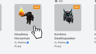 ROBLOX JUST RELEASED FREE HEADLESS AND FREE KORBLOX 😮 [upl. by Cattima171]