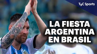 LOS FESTEJOS DE ARGENTINA LUEGO DE GANARLE A BRASIL EL CLÁSICO EN EL MARACANÁ 🔥⚽ [upl. by Marcella]