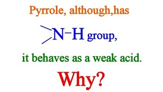 ACIDIC CHARACTER OF PYRROLEPyrrole [upl. by Beaufort]