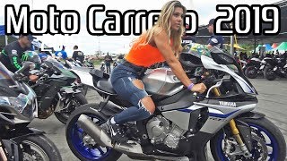 MOTOCARRERO 2019  AMAZING Superbikes in Brazil Loud exhausts amp BURNOUTS [upl. by Crista767]