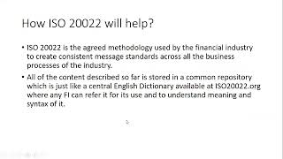 ISO 20022 Introduction [upl. by Ilrahs74]