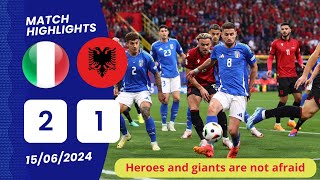 Italy vs Albania 21 Highlights Bastoni Barella Bajrami  Euro 2024 [upl. by Gusba]