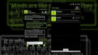 GO SMS Lime Green Neon Theme [upl. by Eelloh]