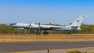 Indian Navy Tupolev Tu142M Takeoff  Loudest aircraft in the world [upl. by Iraam]