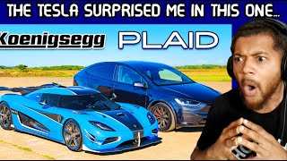 Koenigsegg VS Tesla Model X DRAG RACE  REACTION [upl. by Yk]