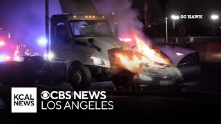 Violent crash at end of pursuit leaves several people injured on 710 FWY [upl. by Nitsirhc]