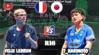 Felix Lebrun vs Tomokazu Harimoto WTT Saudi Smash 2024 [upl. by Hamrnand423]