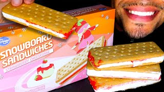 ASMR ICE CREAM SANDWICH STRAWBERRY CHEESECAKE PARTY EATING TALKING REVIEW MUKBANG JERRY CANDY ASMR [upl. by Vivi]