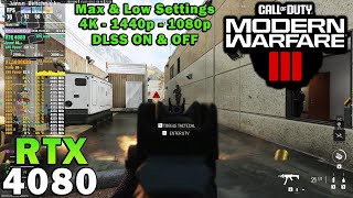 Call of Duty Modern Warfare 3 2023  RTX 4080  5800X3D  4K  1440p  1080p  Max amp Low Settings [upl. by Alletnahs]