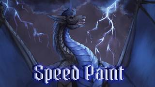 ⚡Commission A dragon in a storm⚡ SpeedPaint Mira Cantutaru [upl. by Nolur]