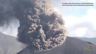 Spectacular eruption and pyroclastic flow at Rinjani Volcano [upl. by Okomot]