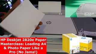 HP Deskjet 2820e Paper Masterclass Loading A4 amp Photo Paper Like a Pro No Jams [upl. by Ecydnak928]