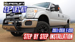 How to install superlift 25 lift kit f250 f350 lift kit installation  ford f250 2 inch lift 2quot [upl. by Box]