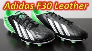 Adidas F30 miCoach Leather BlackRunning WhiteGreen Zest  Unboxing  On Feet [upl. by Nnylyt612]