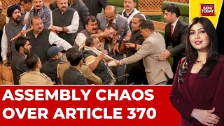 Jammu And Kashmir Assembly Ruckus Over Article 370 Restoration  Jammu amp Kashmir News  India Today [upl. by Danby738]