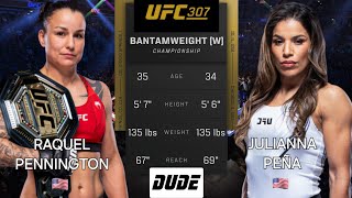 RAQUEL PENNINGTON vs JULIANNA PEÑA  UFC 307  AI Prediction  Full Fight [upl. by Fuld916]