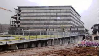 Cwmbran County Hall Demolition Time Lapse [upl. by Adnamaa]