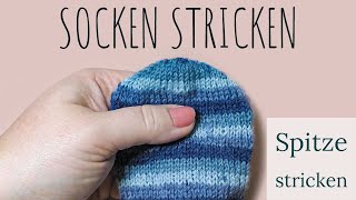 Socken stricken  vereinfachte Bändchenspitze stricken  ohne Zwischenrunden  Maschenschäfchen [upl. by Warfourd572]