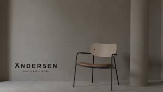 Designerski fotel z tapicerowanym siedziskiem Scope ReWool Kvadrat  Andersen Furniture [upl. by Ahsenhoj]