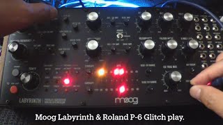 Moog Labyrinth amp Roland P6 Glitch play [upl. by Nnayecats]