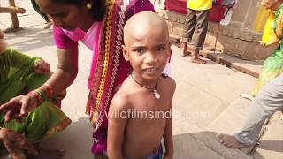 Shaving heads for cleansing  Mundan or tonsuring in India [upl. by Rohpotsirhc]