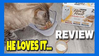 Purina Fancy Feast Gravy Wet Cat Food Review [upl. by Ykcul357]