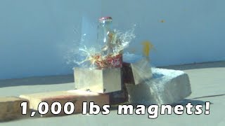 1000lbs Magnets Destroy Coke Bottle [upl. by Vidovic]