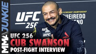 Cub Swanson details crazy selfdoubt before KO finish  UFC 256 postfight interview [upl. by Ralleigh179]