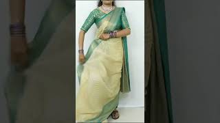 Easy step by step tissue silk saree draping for beginners  saree draping tutorial for wedding [upl. by Cleodal]