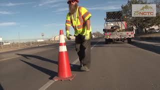 Northern Colorado Traffic Control  Cone Setting From Cone Cages [upl. by Olfe]