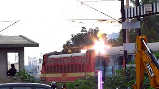 Huge Scary Spark Loco almost taken out  Indian Railways [upl. by Wiltz]