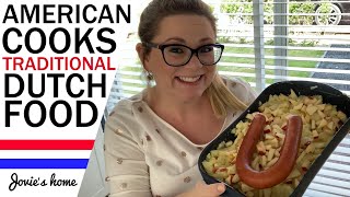 🍏🥔🍎American cooks TRADITIONAL DUTCH FOOD  Stamppot  Hete Bliksem  Jovies Home [upl. by Aner]