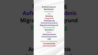 Wörter zum Thema Migration lernen germangrammar  germana1a2  german deutsch deutschkurs [upl. by Arej]