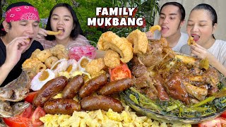 Filipino Breakfast and Pork Asado with Kangkong Mukbang Family Mukbang [upl. by Ronnie]