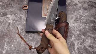 WPKOPYA USA Linen handle 6mm reinforced DC53 steel All Tang Outdoor hunting jungle survival knife [upl. by Ahsiemat]