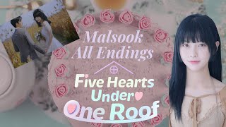 Five Hearts Under One Roof  Malsookun Bütün Sonları Türkçe Altyazılı Malsook ALL ENDİNGS 4K [upl. by Edak]