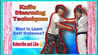 Knife Disarming Techniques  Self Defense  Martial Arts [upl. by Atteras969]