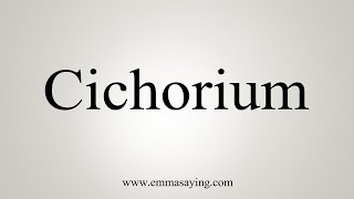 How To Say Cichorium [upl. by Sorce]