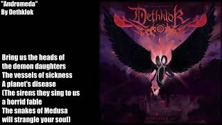 quotAndromedaquot by Dethklok SubtitlesLyrics onscreen 125 Speed [upl. by Alakcim]