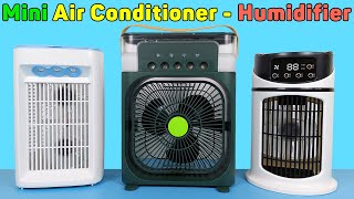 Mini Air Conditioner Fan  Cheap Air Cooler Fan USB Spray Humidifier Water  Unboxing amp Review [upl. by Malchy]