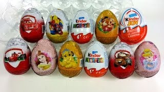 11 Surprise Chocholate Eggs Unboxing Zaini Eggs Kinder Surprise Cars 2 Kinder Joy [upl. by Osana664]