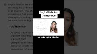 Lesson 151 Logical Fallacy  Ad Hominem [upl. by Derayne605]